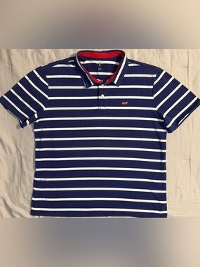Vineyard Vines for Target Striped Short Sleeve Polo Shirt Men’s L Blue White